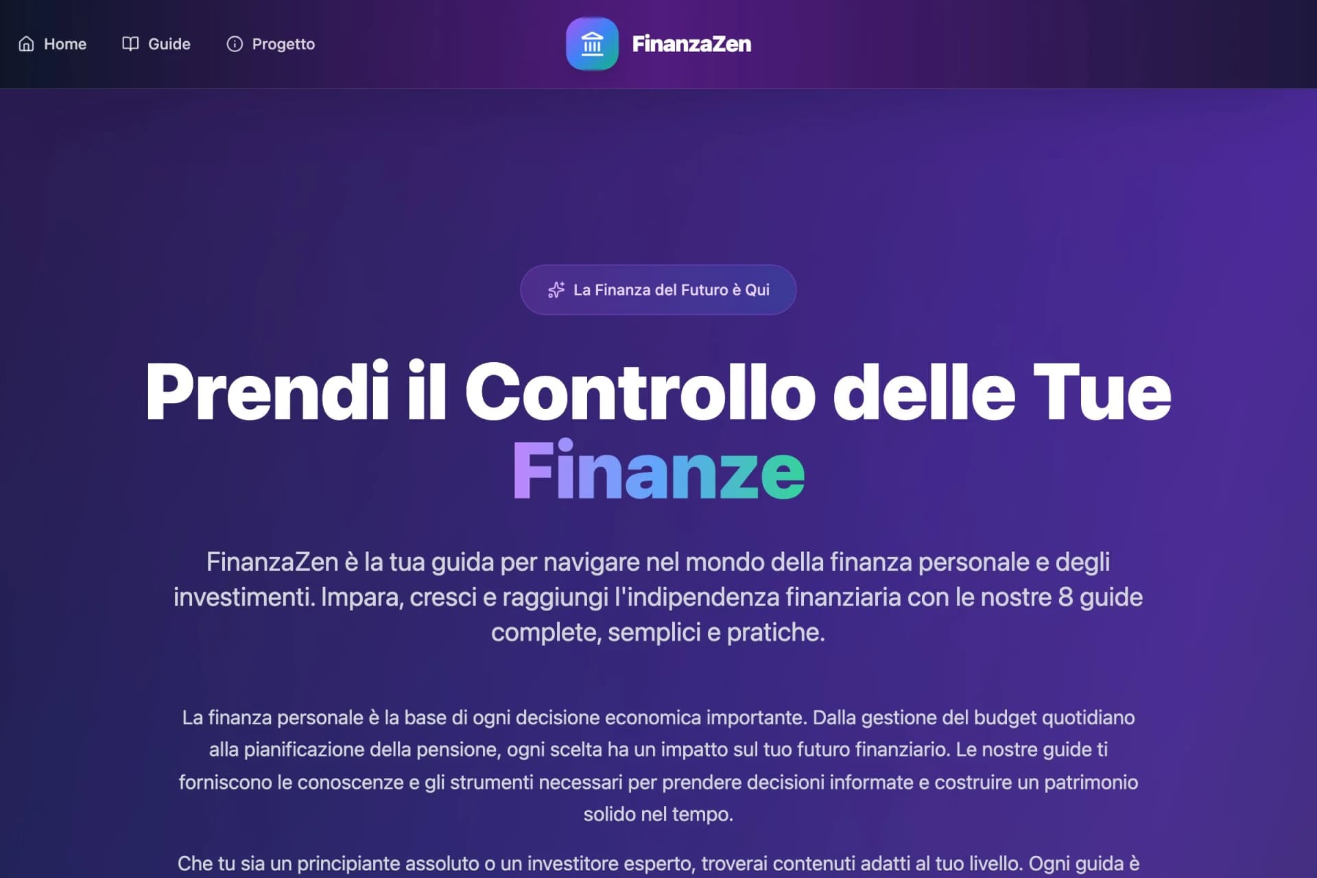 Screenshot di FinanzaZen