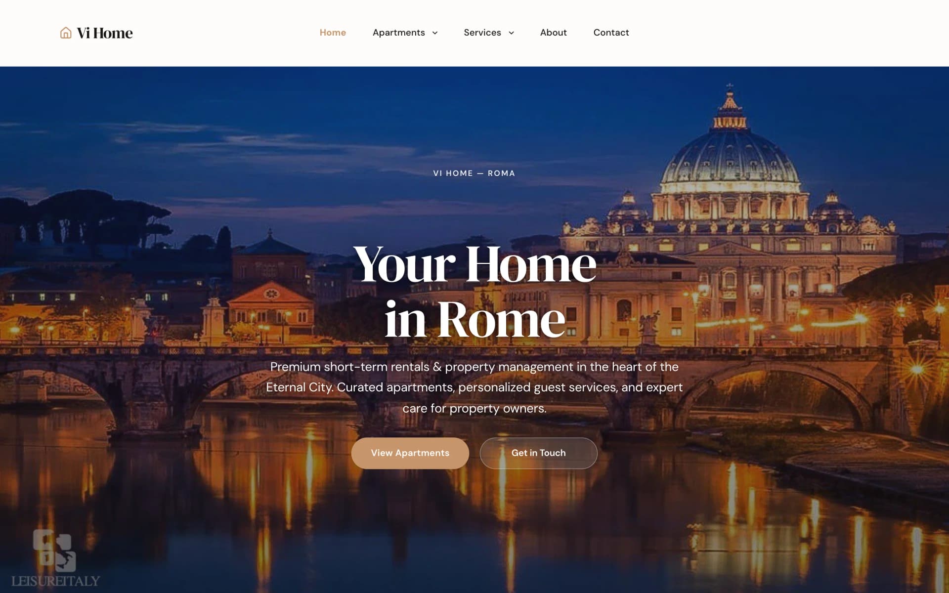 Screenshot del progetto Vi Home Roma